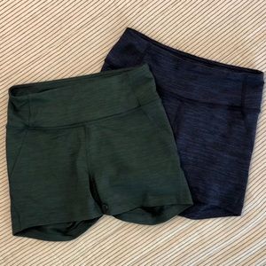 TWO PAIRS Outdoor Voices TechSweat Flex Shorts